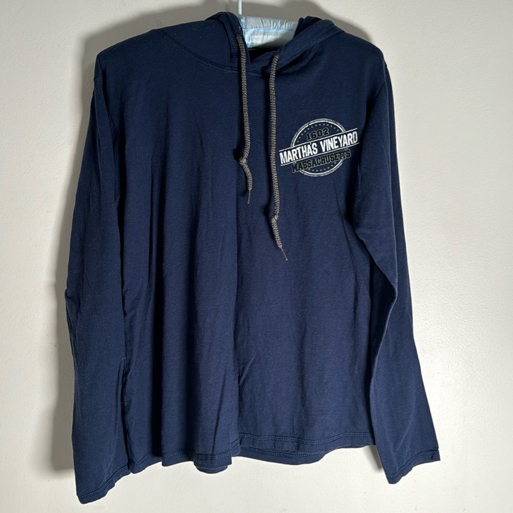 EUC Martha’s Vineyard Navy Unisex Hoodie Cotton Small
